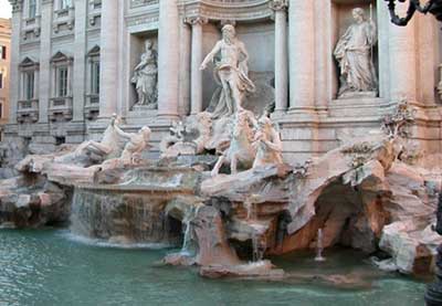 Berömda fontana di trevi i Rom